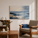 Calm blue ocean wall art for bedroom decor