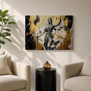 Traditional framed law office art with scales
