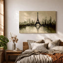 Romantic Paris cityscape framed canvas for living room decor