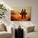 Living room wall decor with African women canvas