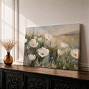 Wildflower meadow framed canvas wall art - rustic decor