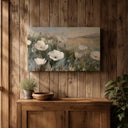 Natural meadow garden artwork in wood frame