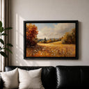 Vintage-inspired countryside painting on canvas for farmhouse style