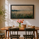 Vintage nature inspired art with yellow and pink wildflowers