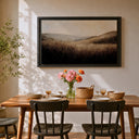 Pastoral hillside scene on framed canvas for living room decor