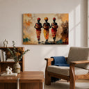 Ethnic decor canvas art with bold colors