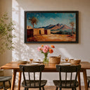 Framed desert scene for living room decor