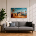 Framed desert oasis canvas wall decor
