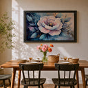 Elegant florals on canvas with wooden frame for bedroom decor