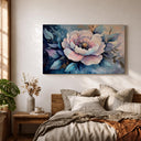 Floral peony artwork in a sturdy framed wall piece
