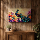 Elegant peacock canvas print for modern home decor