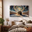 Framed canvas wall art hanging in living room