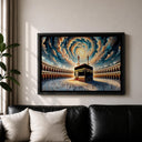 Spiral sky design detail in Kaaba wall art