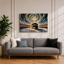 Moody blue and gold tones in Islamic art canvas