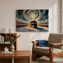 Islamic home decor with Kaaba-inspired motif