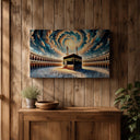 Mecca-inspired wall decor for prayer corner