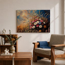 Decorative wall art featuring wildflower bouquet
