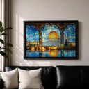 Islamic art wall decor with arch view of Masjid Al Aqsa