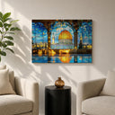Mosaic inspired framing of Masjid Al Aqsa arch