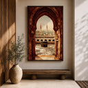 Abstract Islamic design with Kaaba motif on frame