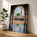 Prophet Mosque Green Dome framed canvas wall art - front view