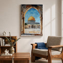 Golden dome mosque artwork for home decor on canvas
