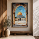 Abstract Islamic architecture wall art with arch motif