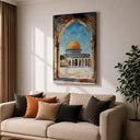 Architectural arch and dome composition on canvas
