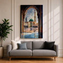 Nabawi Mosque archway in Medina depicted on canvas
