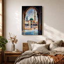 Framed Masjid Nabawi archway wall art for living space