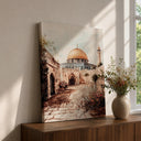 Dome of the Rock framed canvas engraving detail