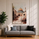 Old City architectural motif in warm tones