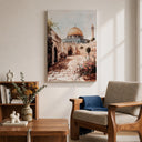 Framed canvas wall decor with geometric pattern