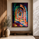 Muslim home decor wall art framed canvas arch motif
