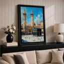 Soft tones and intricate details in Kaaba Mecca wall art