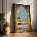 Masjid Al Nabawi wall art - Medina arch view framed canvas