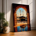 Kaaba doorway view framed canvas wall art - front angle