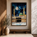 Kaaba night sky wall art close-up in frame