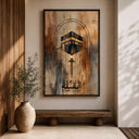 Modern Islamic art featuring Kaaba direction for study