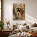 Abstract Islamic decor with Kaaba reference on canvas
