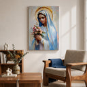 Religious wall art depicting Virgin Mary for altar decor