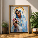 Blessed Mother artwork framed and ready to hang