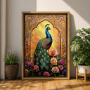 Colorful peacock wall art suitable for living spaces