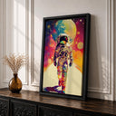 Modern motivational wall decor featuring astronaut