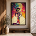 Vivid cosmic path art with deep blues