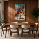 Muted earthy colors camel wall art suitable for office or hallway