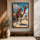 Large canvas camel art featuring Moroccan patterns and textures