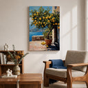 Bedroom wall décor: Mediterranean lemon motif on framed art