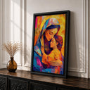 Religious wall decor with Mary and Child scene