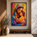 Catholic devotion wall art featuring Mary and Jesus